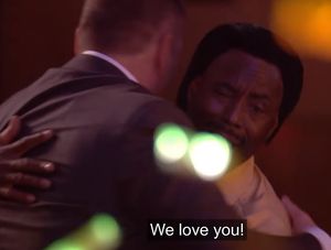 David Walliams embraces Donchez, who had the crowd dancing