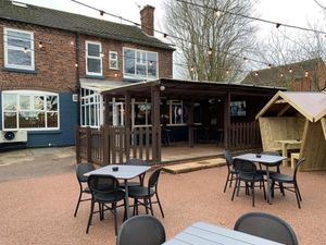 The beer garden has a new look and a covered area next to the pub