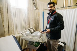 Dr Daniel Tardo helped out with screenings on the day. 