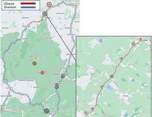 A map of the planned work.