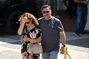 Mourners at the wake of Diogo Jota being held at Sao Cosme Chapel in the town of Gondomar near Porto