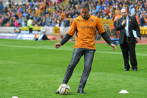 The X Factor star takes part in the half time entertainment
