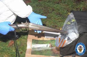 A shotgun was found among the discarded items