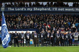 Former players line up for the Cyrille Regis tribute. (Picture: © AMA/Adam Fradgley)
