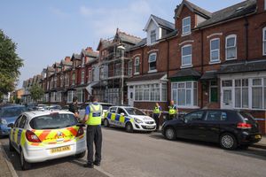Police at the scene in Strensham Road, Balsall Heath, Birmingham. Photo: Snapper SK