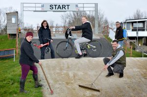 The Wrekin Riders: On the bike is: Erin Marsh 11, then L-R: Jo Edwards, Sally Ward, Kieran Edwards, David Marsh