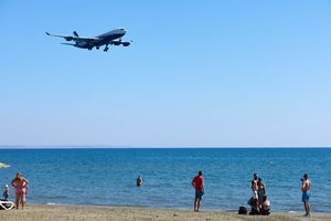 An airplane prepares to land in Larnaca, Cyprus. (Photo by Alexis Mitas/Getty Images)