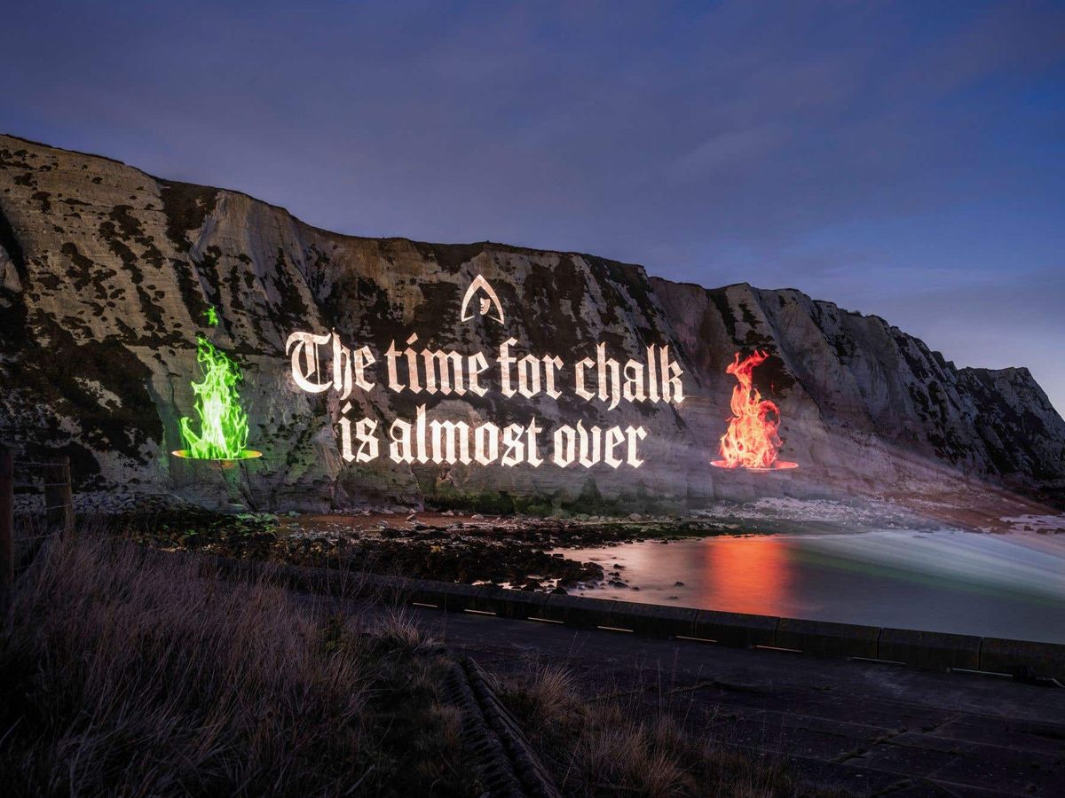 The Traitors-themed projection cast on Dover cliffs ahead of series finale