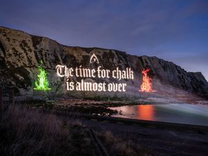 Supporting image for story: The Traitors-themed projection cast on Dover cliffs ahead of series finale