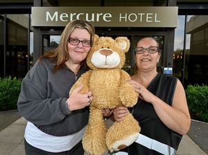 Organisers Steph Ashton and Emma Fenton with the raffle prize.