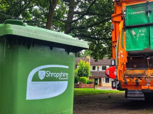 A garden waste bin waiting for collection. Photo: Shropshire Council