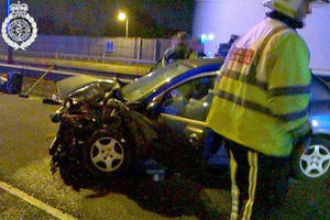 This image from paramedics shows the second car involved in the M5 crash