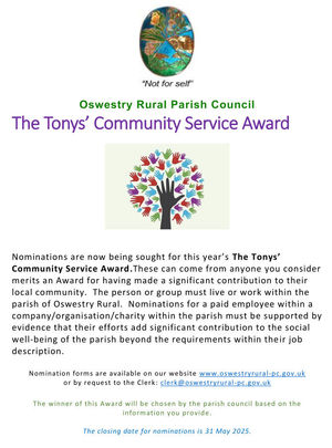 Oswestry Rural Parish Community Service Award