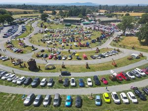 The Oswestry venue was packed with classic vehicles for the event.