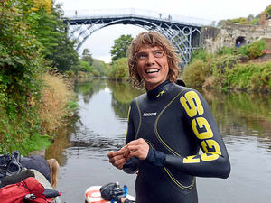 Supporting image for story: Watch: River Severn challenge swimmer sets off from Ironbridge
