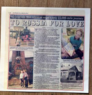 Ann made the Weekly News after a trip to Vladivostok, Russia - the same 15,000 mile journey her mother made to be with her Russian father
