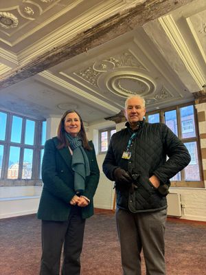 Julia Buckley MP on site with Peter Gilbertson, the Senior Project Management Officer