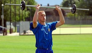 Hitting the
weights during a training stint
ta
