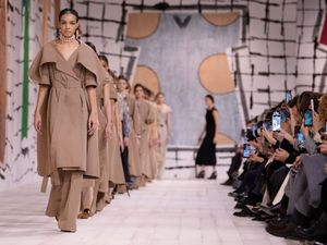 Supporting image for story: Rihanna and Natalie Portman share moment at Dior Haute Couture show in Paris