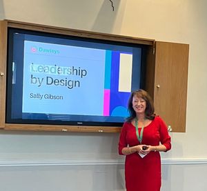 Sally Gibson speaking at an Inspiring Group leadership forum