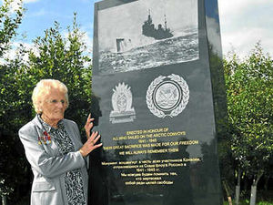 Supporting image for story: Widow's special memorial is unveiled
