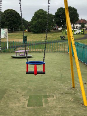 The toddler swing in Swan Pool Park which was installed then removed and is now to be re-installed. Picture Cllr Andrew Tromans free for LDRS use