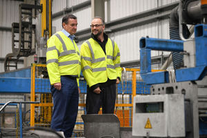 L-r - Nigel Milton, chief communications and sustainability officer for
Heathrow Airport, with Alastair Henman - founder and managing director of Wolverhampton-based Zaun Ltd