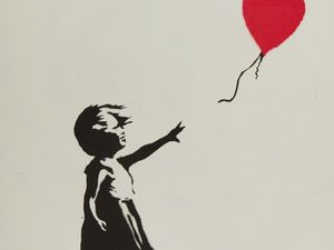 Supporting image for story: Girl With Balloon and Banksy’s shoes among his artwork on sale