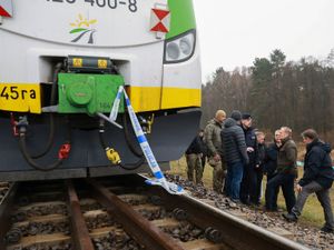 Supporting image for story: Blast on section of rail line used for deliveries to Ukraine ‘act of sabotage’