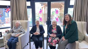 Julia Buckley, MP for Shrewsbury at HC-One’s Lime Trees Care Home with residents