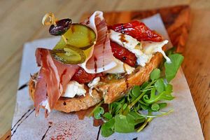 Three is the magic number – bruschetta tricolor with Parma ham, mozzarella and sun blush tomatoes