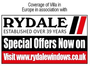 Rydale - sponsors of Aston Villa coverage