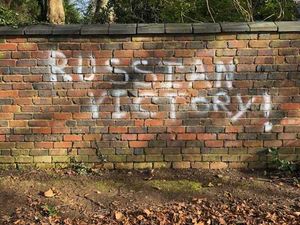 Supporting image for story: 'Russian Victory' graffiti removed from Walsall wall