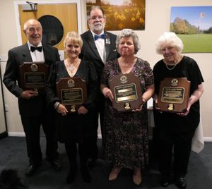 MJF awardees.
(from left to right) John Morgan, Elaine Morgan, 2nd Vice District Governor, Jane Stevenson and Pauline Holmes. 