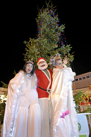 Stilt walkers were among some of the performers as Christmas finally arrived in Cannock.