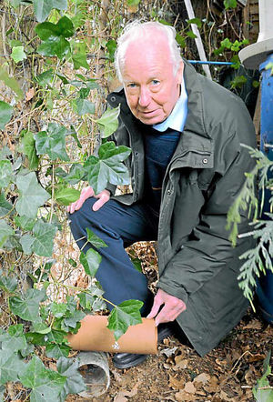 Close-up of the drainage pipes used by the hedgehogs to move between gardens