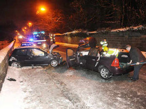 Supporting image for story: Crash chaos as temperatures drop