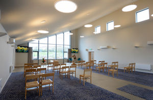 The ceremony hall at the newly-completed Cannock Chase Crematorium in Heath Hayes