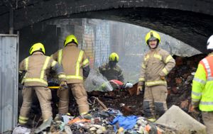 Firefighters at the scene in Wolverhampton 