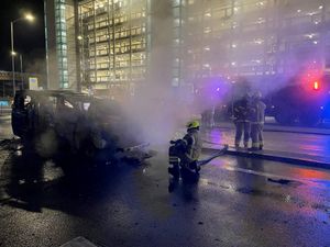 Car fire at Birmingham Airport. Photo: Birmingham Airport
