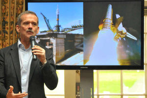 Supporting image for story: Ground control to Major Chris . . . it's the singing astronaut in Shropshire
