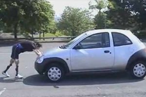 Making pushing a Ford Ka look easy