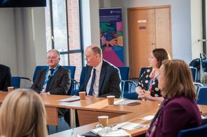 Discussions during a meeting at Guildhall in Shrewsbury.
