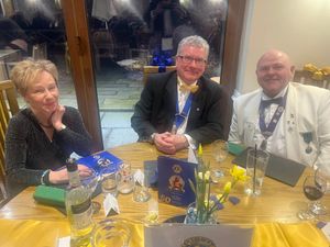 Bridgnorth Lions President Dave Hampson, his wife Jackie and Lions District Governor Ian Francis.