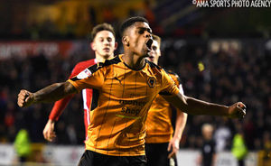 Ivan Cavaleiro of Wolverhampton Wanderers celebrates after scoring a goal to make it 3-2 from a penalty kick