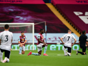 Supporting image for story: Aston Villa and Sheffield United players take knee in support of Black Lives Matter