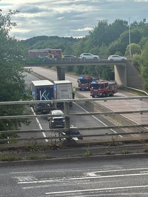 A biker was airlifted to hospital