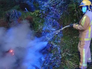 Supporting image for story: Concern as fire left unattended in wooded area near Much Wenlock
