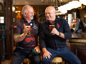 Supporting image for story: Wolverhampton Brewery Marston’s teams up with the Royal British Legion and Ross Kemp to release new limited-edition poppy glassware, designed by Veteran Colin Waite