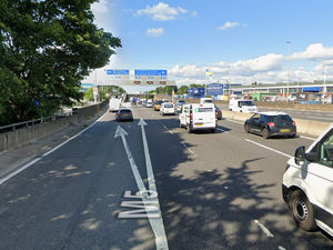 Supporting image for story: Disruption as three lanes of M5 closed near West Bromwich after 'load falls from lorry'